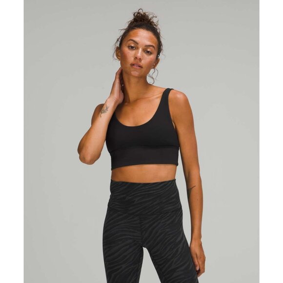 Lululemon women's 4 Align reversible bra light support A/B cups black tigre camo - Picture 1 of 7